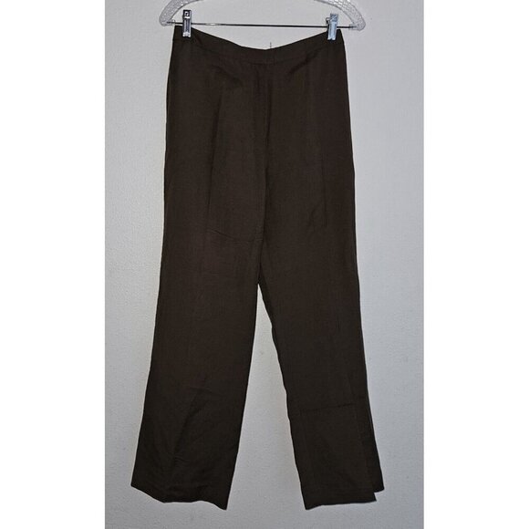 NWT Le Suit Petite Brown 3-Pc Outfit Jacket Pants Scarf 6P Career Retail $200 - Picture 9 of 16